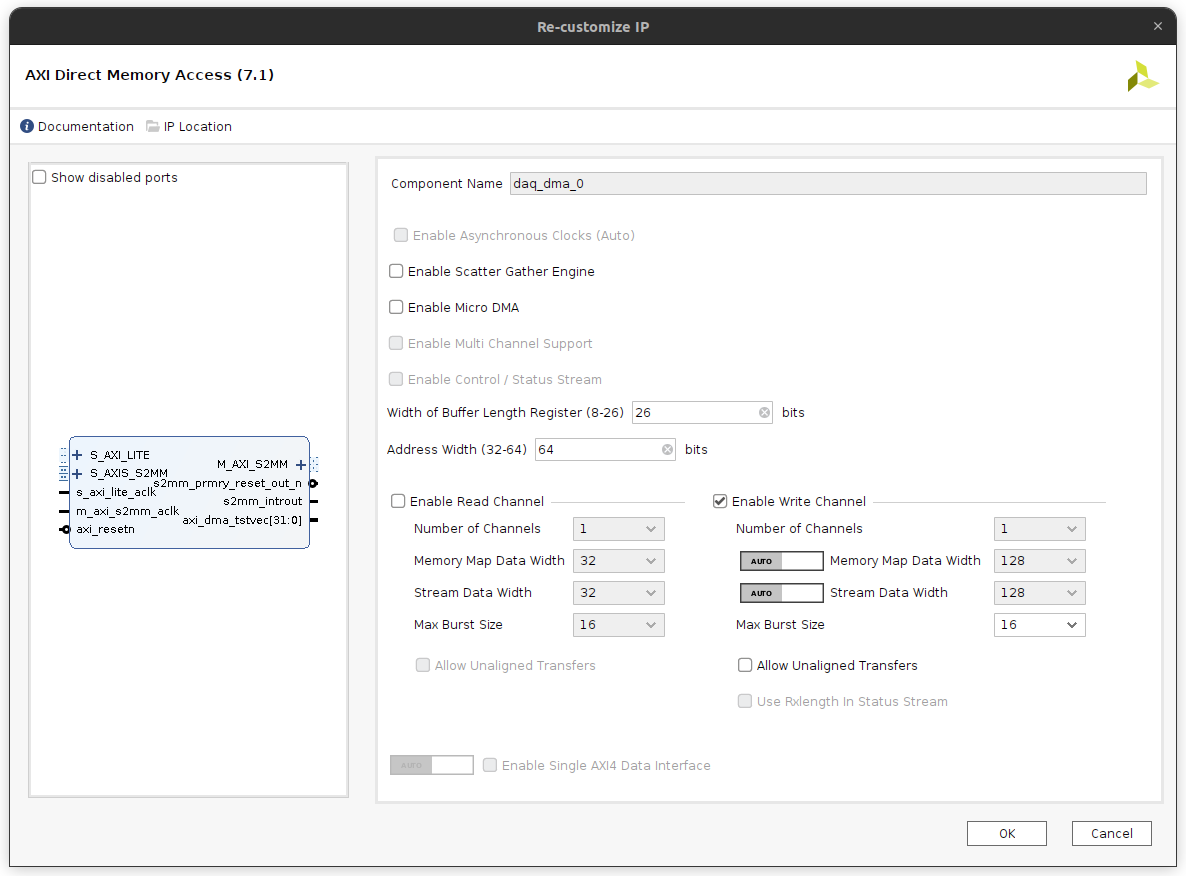 AXI Direct Memory Access Configuration