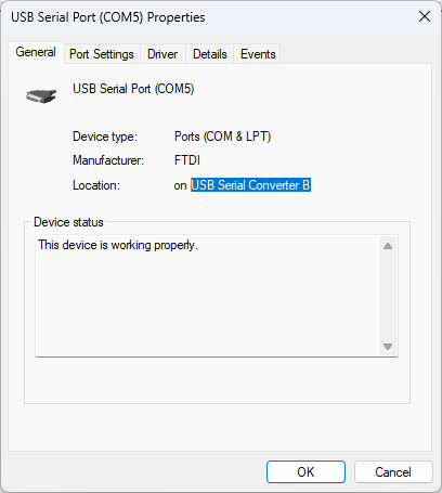 Device Manager Properties